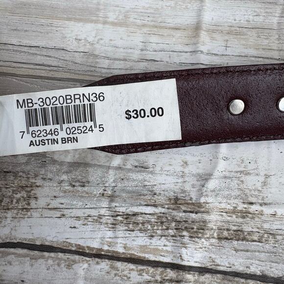 VTG Fossil Leather Conchos Belt 36” Brown Croc Embossed Western Boho Cowgirl - Picture 13 of 13